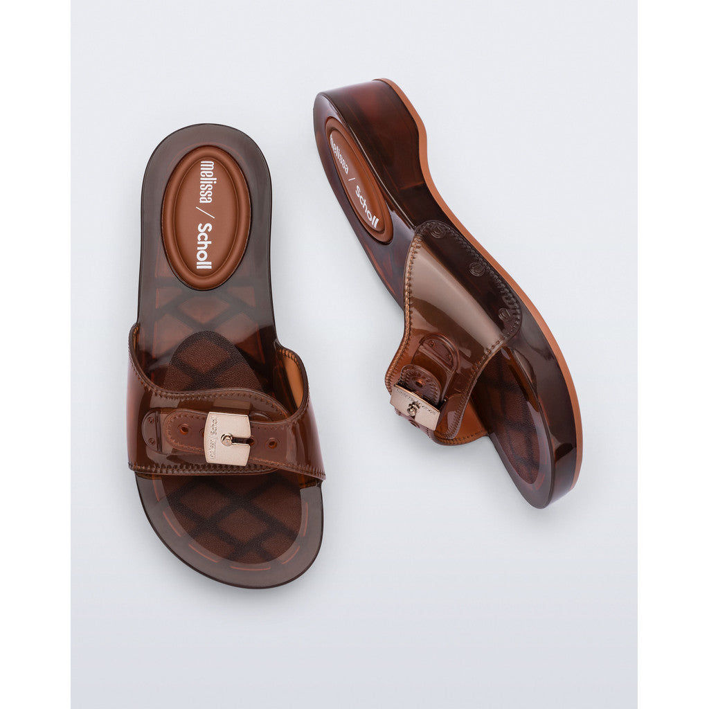 Melissa Melissa Pescura Heel x Scholl Ad SLIDE BU849 CLEAR BROWN