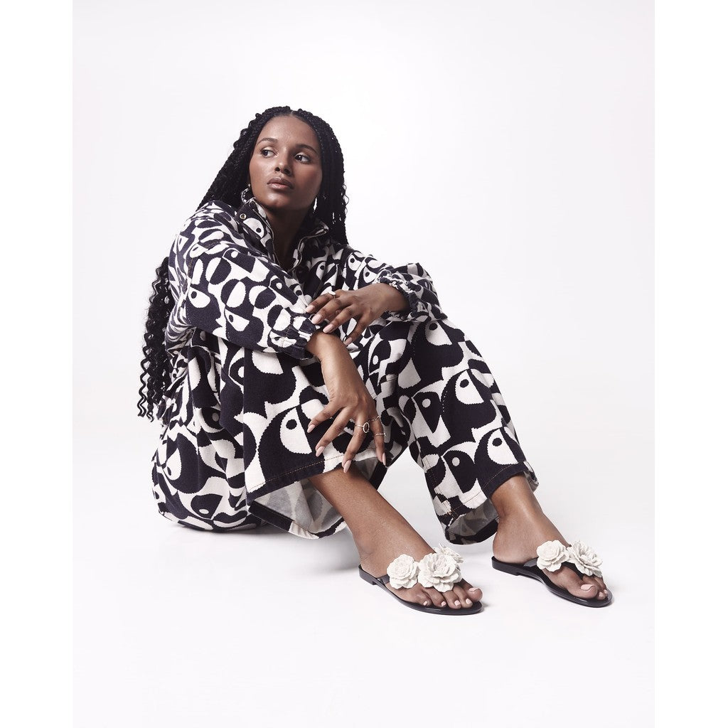 Melissa Harmonic Springtime FLIP FLOP AT136 BLACK/BEIGE