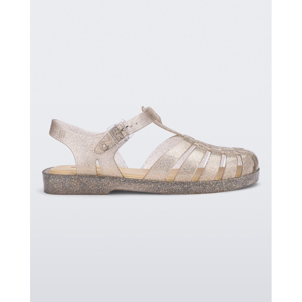 Melissa MELISSA POSSESSION SHINY SANDAL BF134 BEIGE SILVER GLITTER