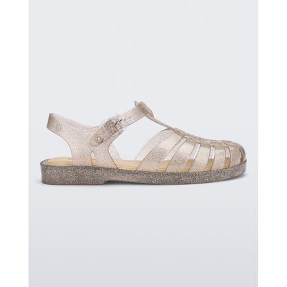 Melissa MELISSA POSSESSION SHINY SANDAL BF134 BEIGE SILVER GLITTER