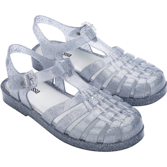 Melissa MELISSA POSSESSION SHINY SANDAL BR229 GLITTER CLEAR SILVER