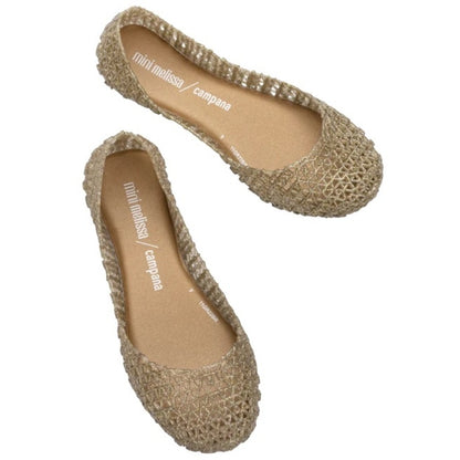 Mini Melissa Mini Melissa Campana Papel Inf BALLERINA AO474 GLITTER GOLD