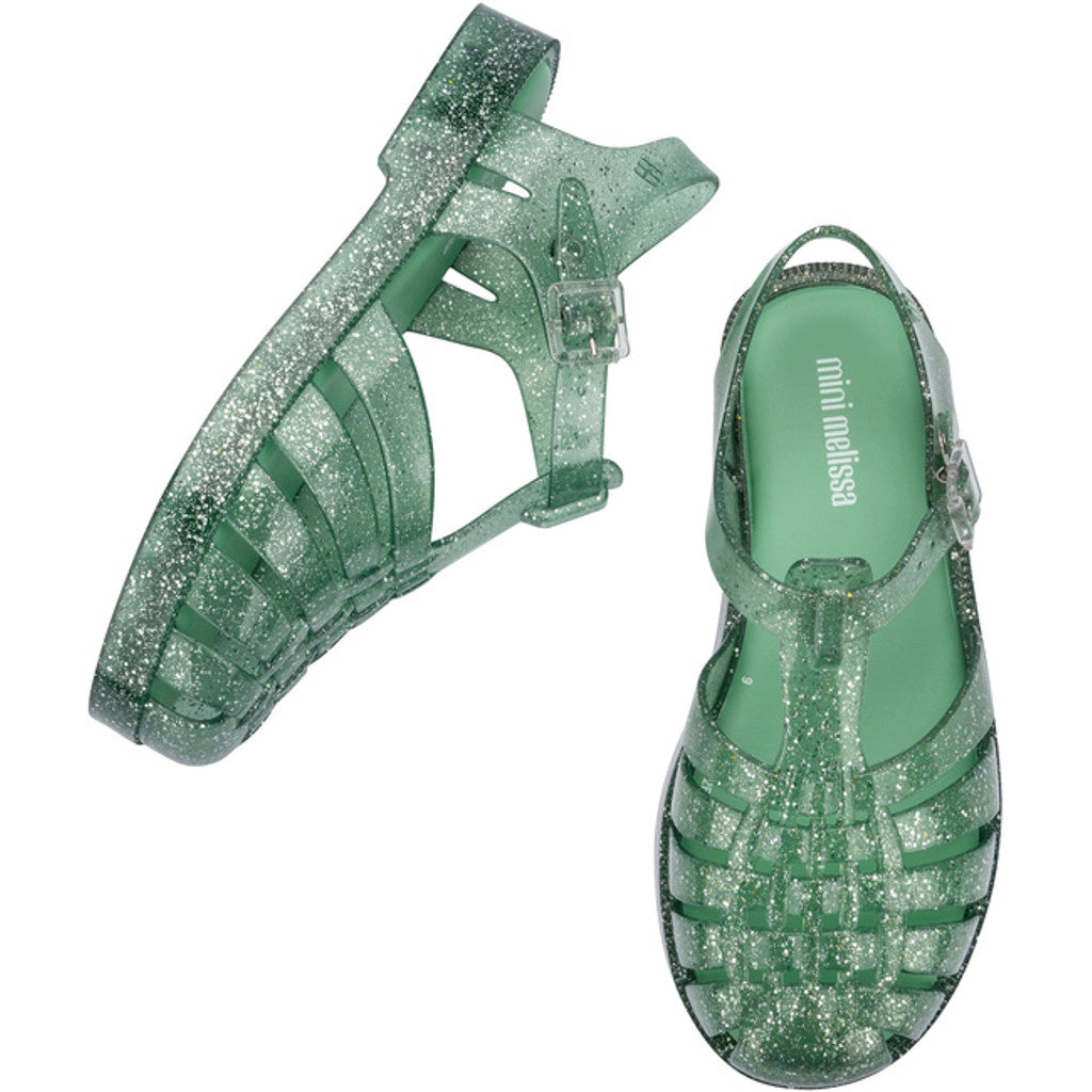 Mini Melissa Mini Melissa Possession Shiny Inf SANDAL AO122 GLITTER GREEN/GREEN