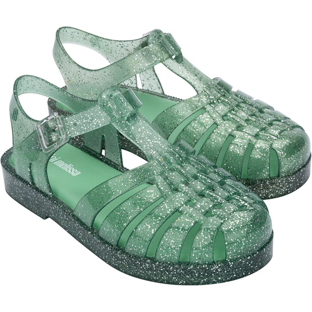 Mini Melissa Mini Melissa Possession Shiny Inf SANDAL AO122 GLITTER GREEN/GREEN