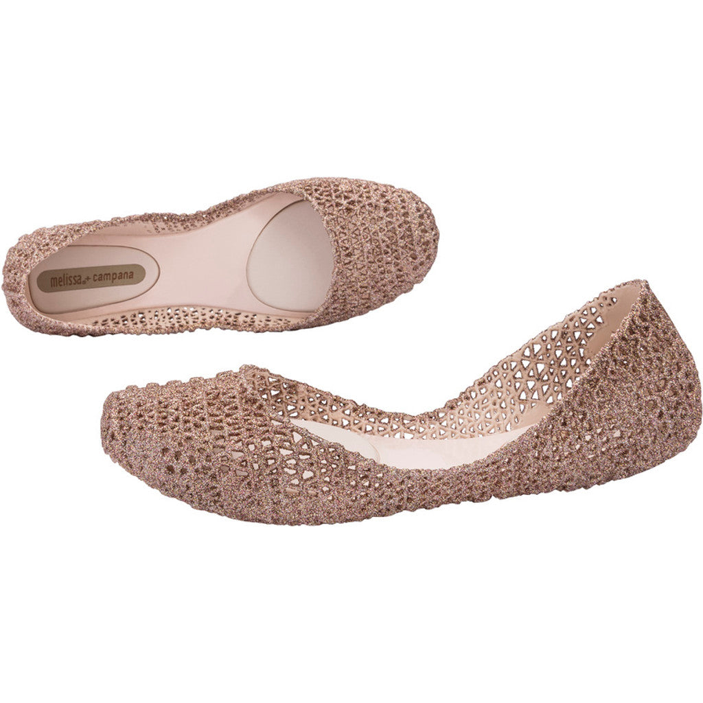 Melissa Melissa Campana Papel VII Sp Ad SANDAL 52326 BEIGE/ GLITTER