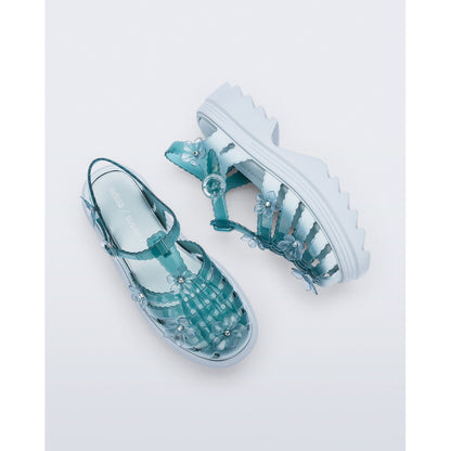 Melissa Melissa Possession Platform Sakura x Susan Fang Ad. PLATFORM BU733 BLUE/TRANSPARENT GREEN