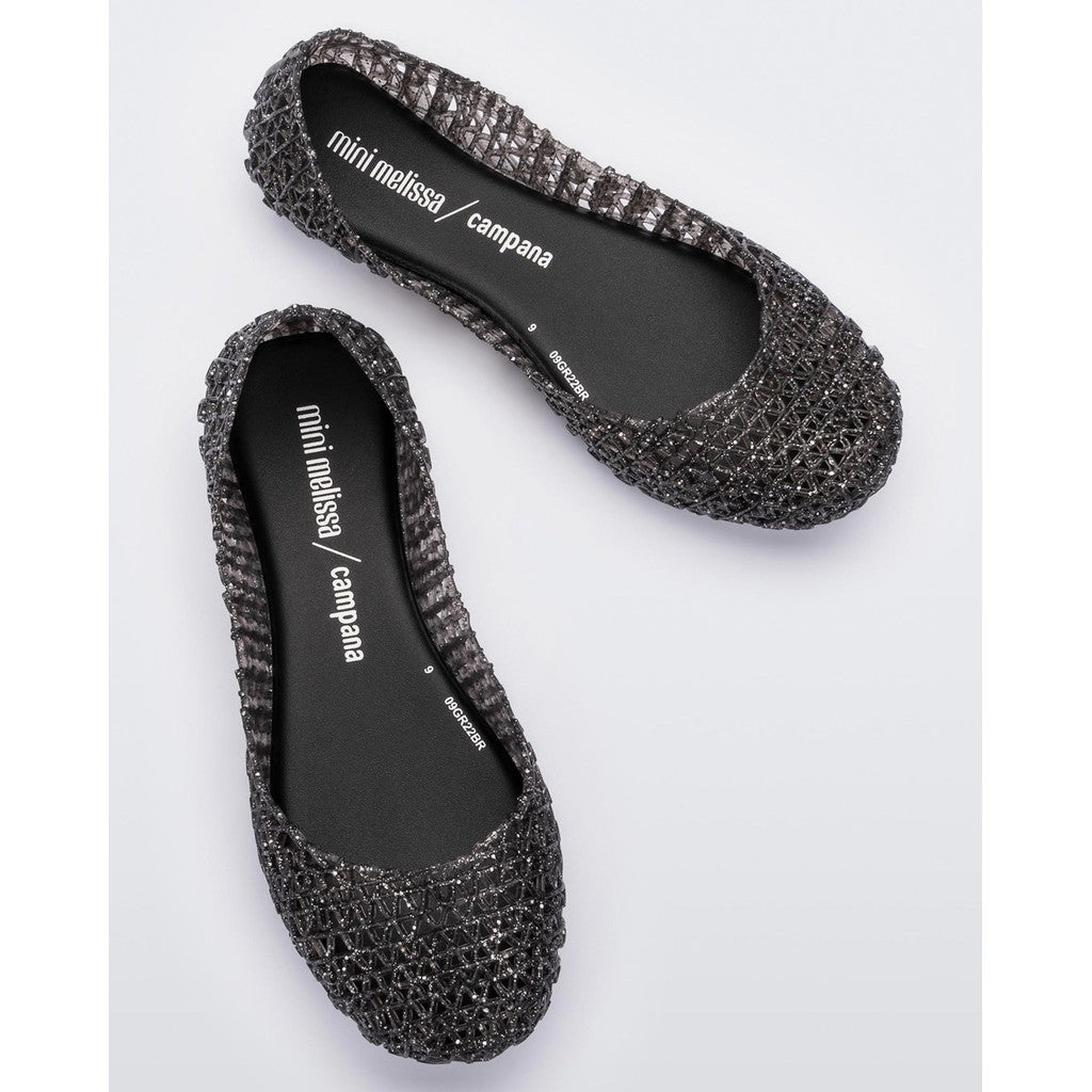 Mini Melissa Mini Melissa Campana Papel Inf BALLERINA AJ839 GLITTER BLACK