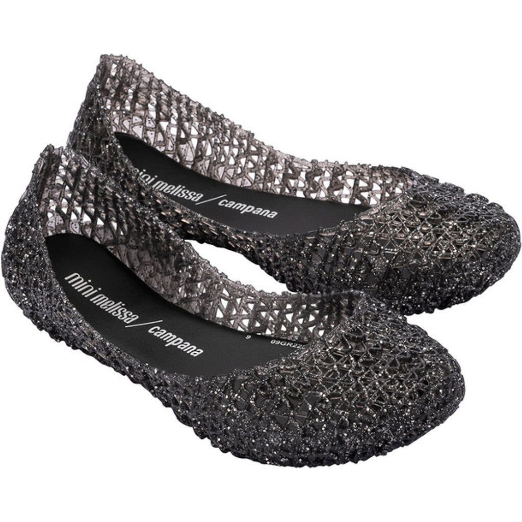 Mini Melissa Mini Melissa Campana Papel Inf BALLERINA AJ839 GLITTER BLACK